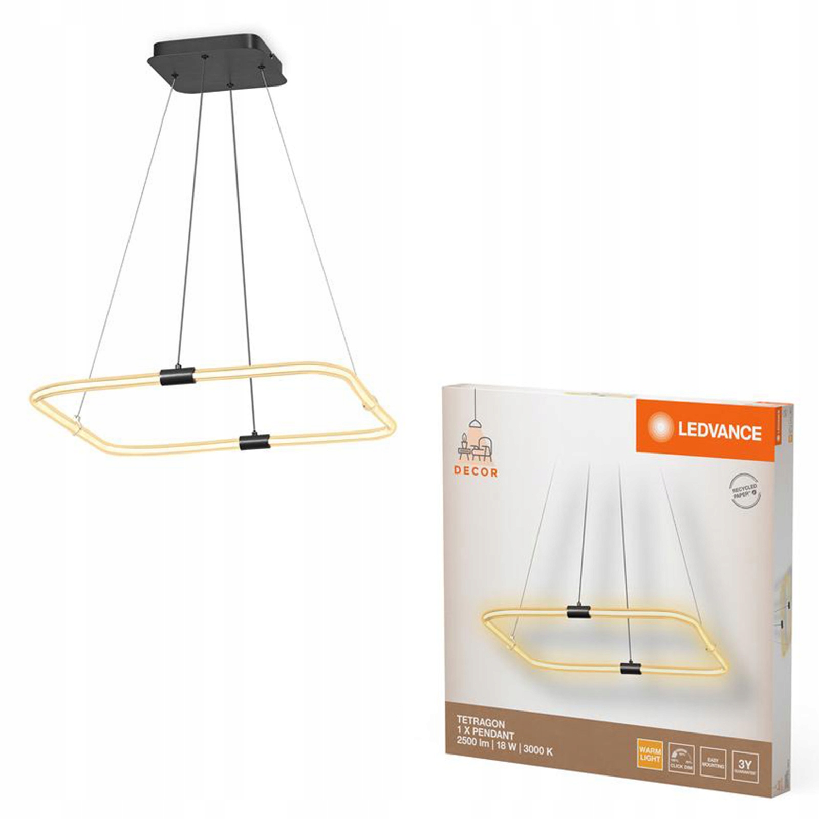 Dekoratívna stropná lampa Led 18W 2000lm 3000K šedá dekorácia
