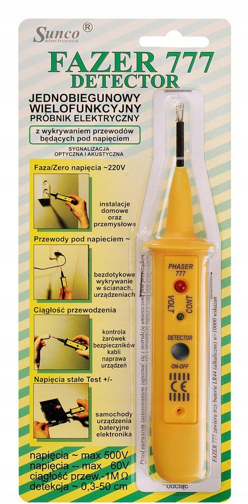 PRÓBNIK TESTER NAPIĘCIA SUNCO FAZER DETECTOR 777 Marka Sunco