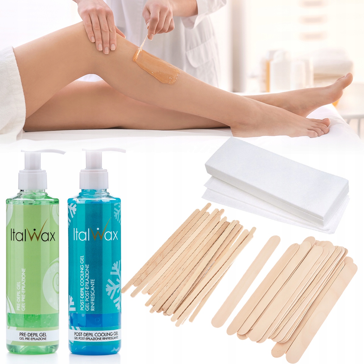 Zestaw do depilacji 2x żel 250ml ItalWax + paski