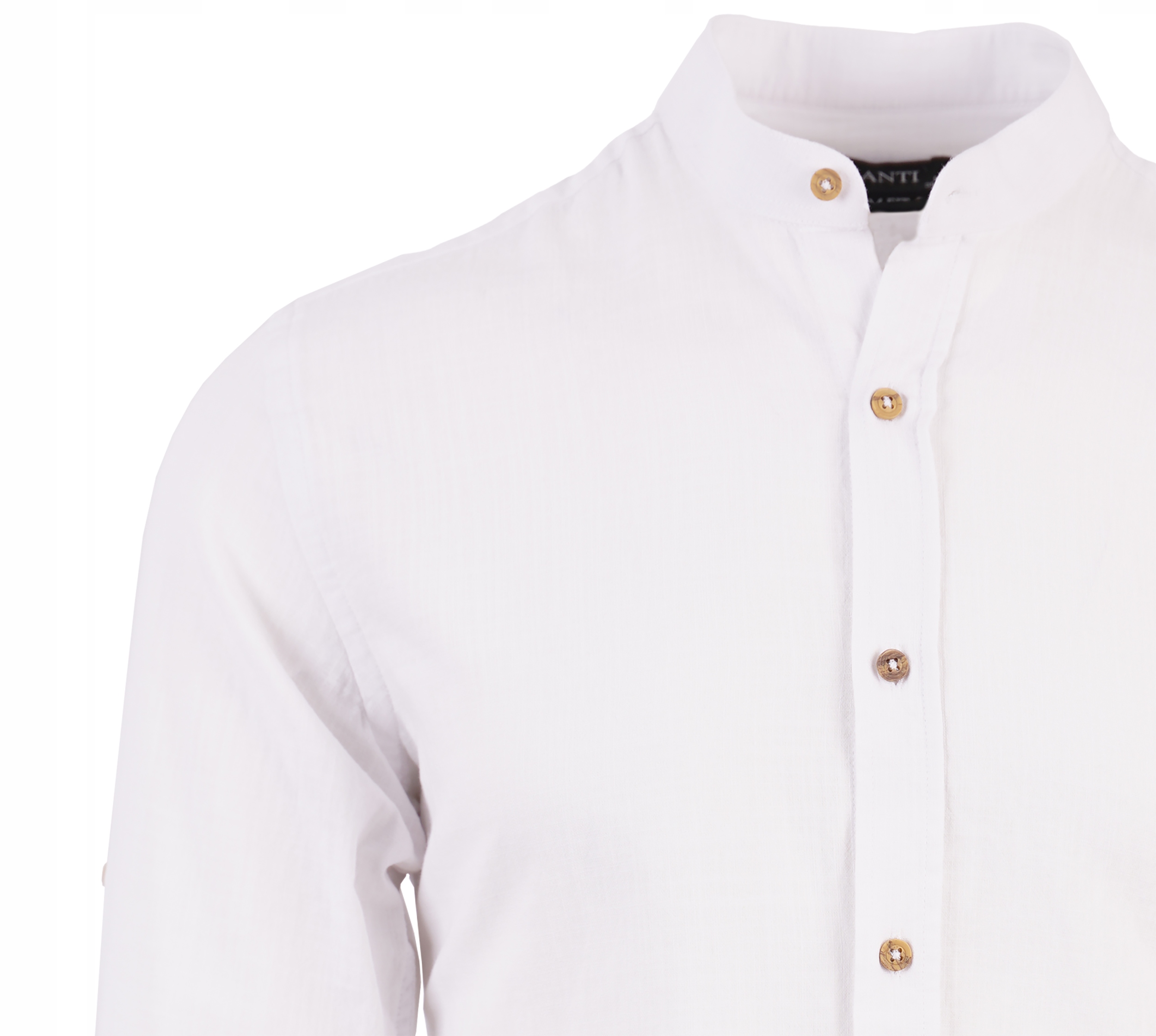 KOSZULA MĘSKA ZE STÓJKĄ BIAŁA JAK LNIANA 2XL 45/46 Rozmiar XXL