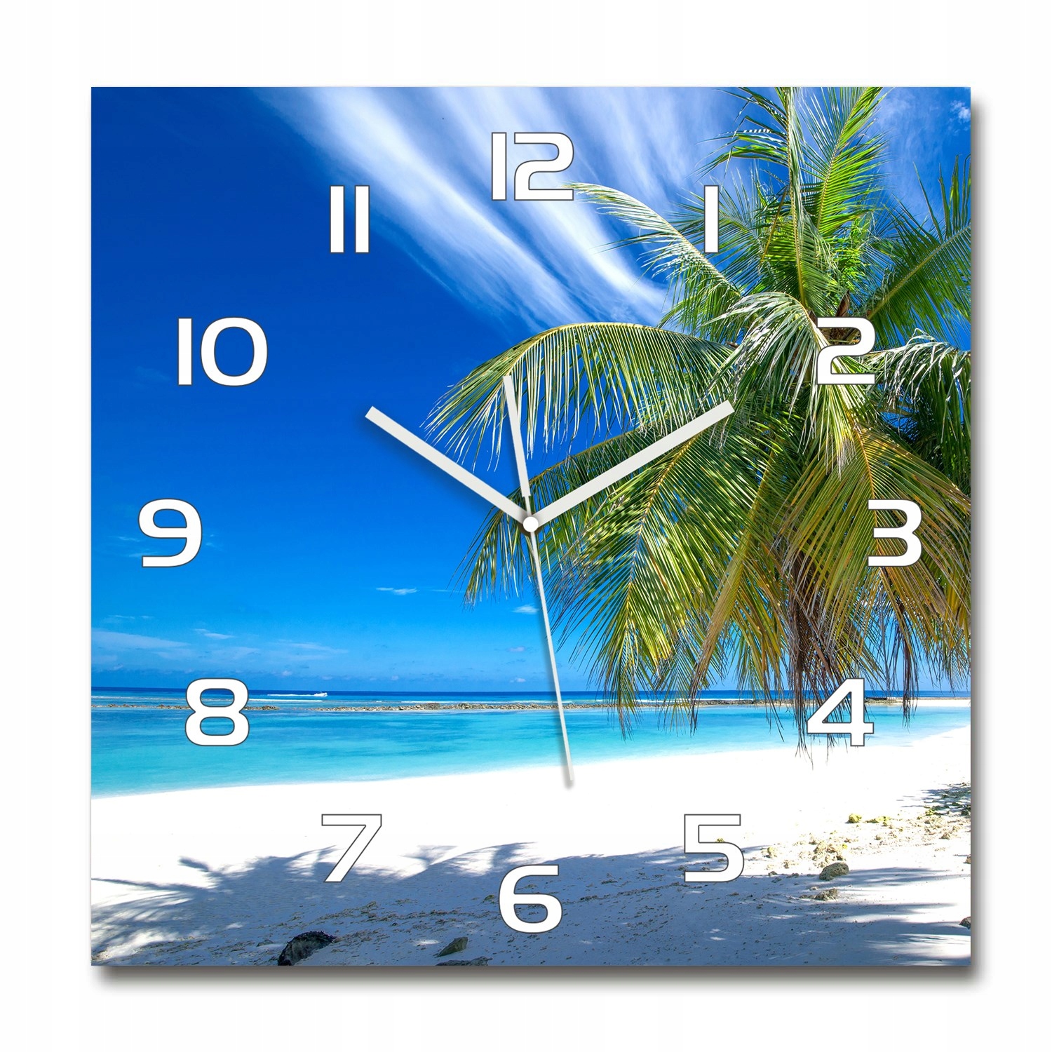 

Duży szklany zegar ścienny Tropikalna plaża 60x60