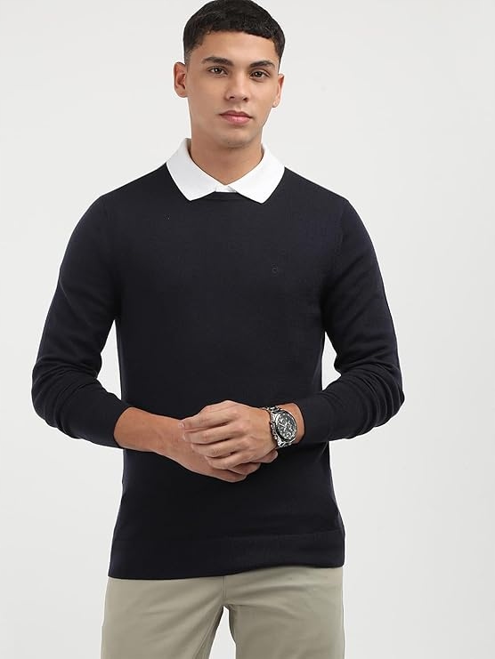 Calvin Klein Černý Svetr S Vyšívaným Logem, Měkký, Xta