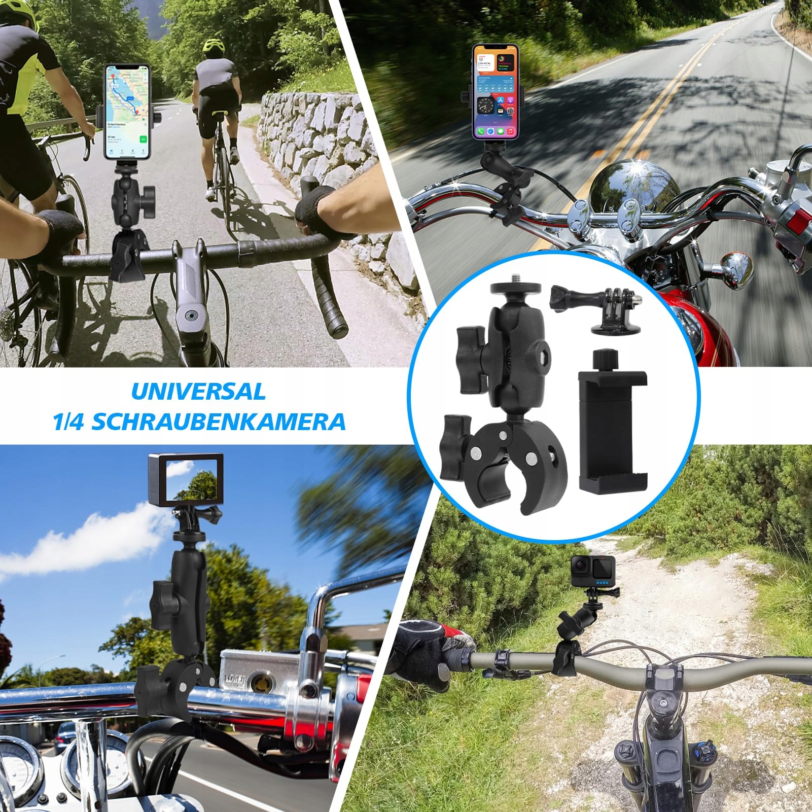 SOARFLY Uchwyt Na Kamerę Akcji Do Motocykla I Roweru 360 Stopni — miniatura 7