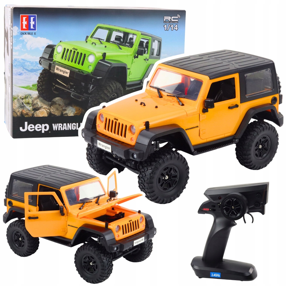 Auto Terenowe Zdalnie Sterowane Rc Jeep Wrangler Rock Crawler 1:14 Double