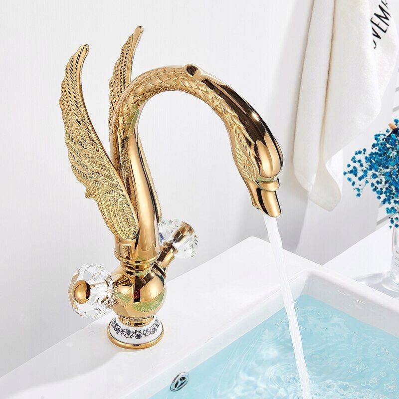 BATERIA LAZIENKOWA STOJĄCA NABLATOWA UMYWALKOWA GLAMOUR MOSIĄDZ ZŁOTA ARI Marka Ari