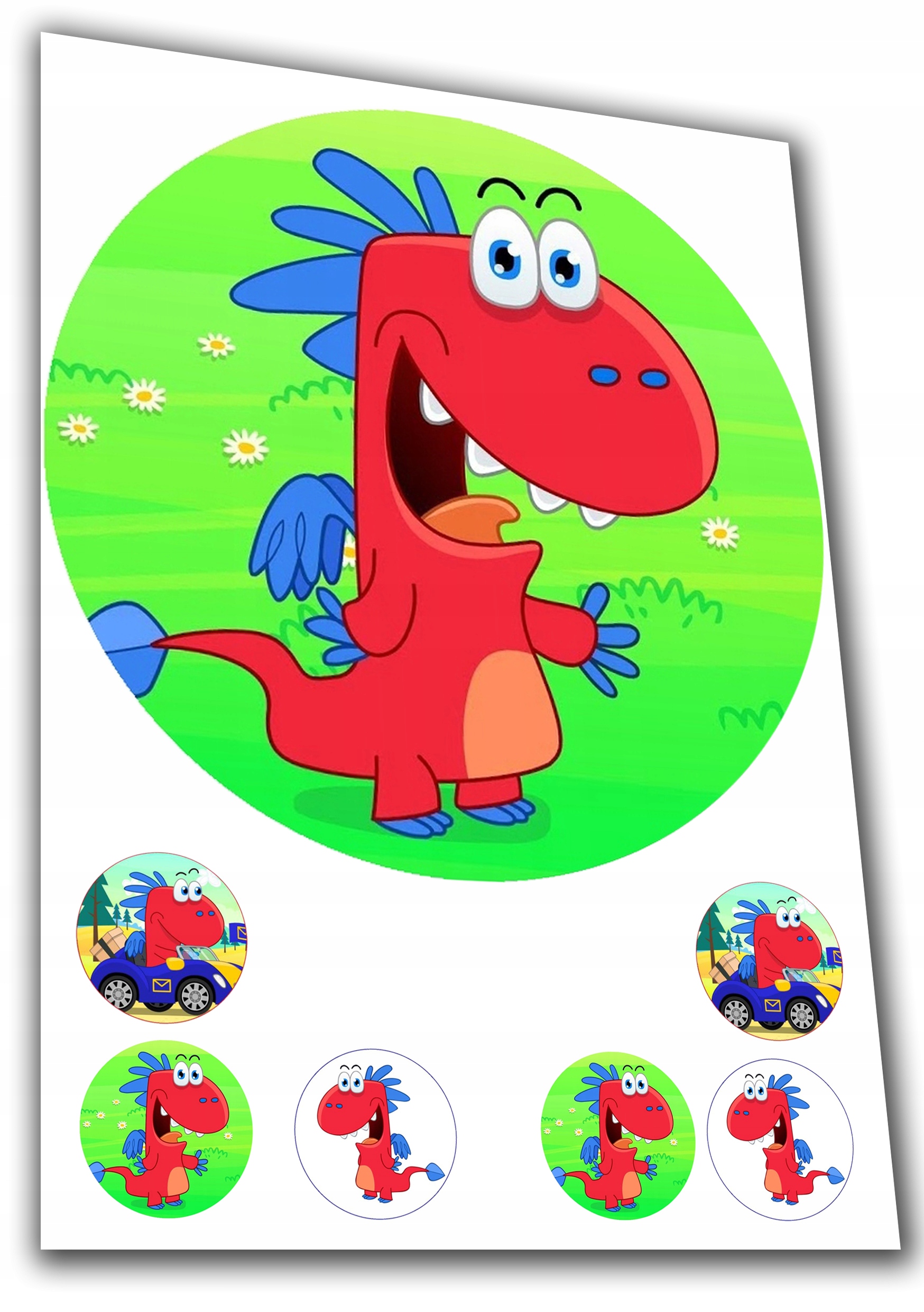 Opłatek na tort Smok Edzio + bonus Motyw bajkowy