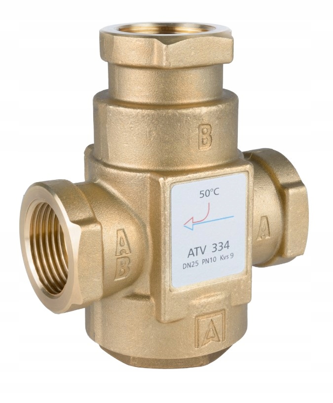 Teplotný Ventil Na Ochranu Návratu Kotla Atv 334 DN25 Ø 1" Cal 9 m³/h 50°C