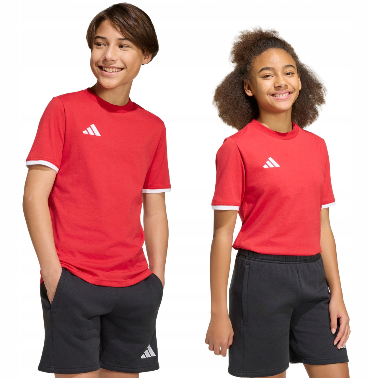 Koszulka dla dzieci adidas Entrada 26 Tee czerwona JZ6674 Rozmiar 116cm