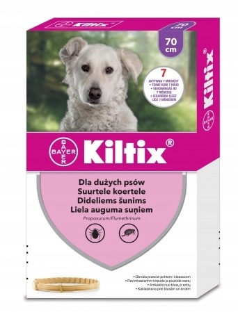 BAYER KILTIX COLLAR AGAINST TICKS AND FLEAS FOR DOGS 70CM