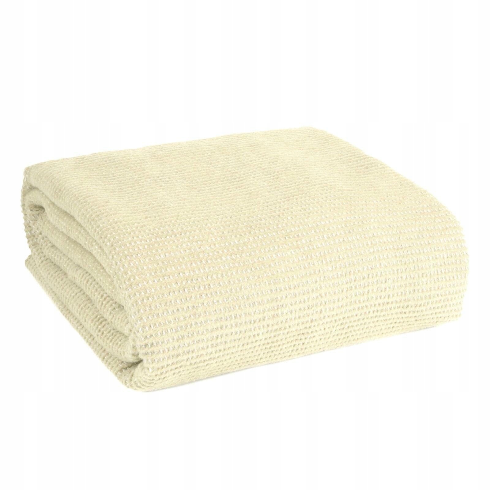 

Koc narzuta 180x220 Amber kremowy bawełniany akryl