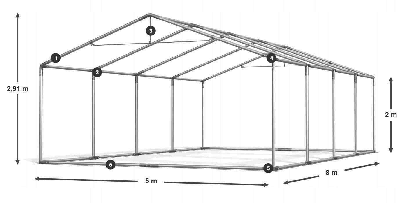 Namiot Pawilon Handlowy 5x8m Letni DAS 240 SF Szerokość 5 m