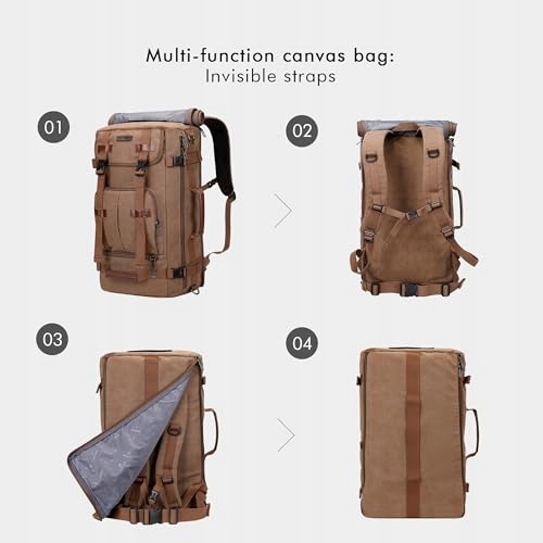 WITZMAN Plecak Podróżny Vintage Canvas Unisex Na Laptop 17 Calowy — miniatura 4