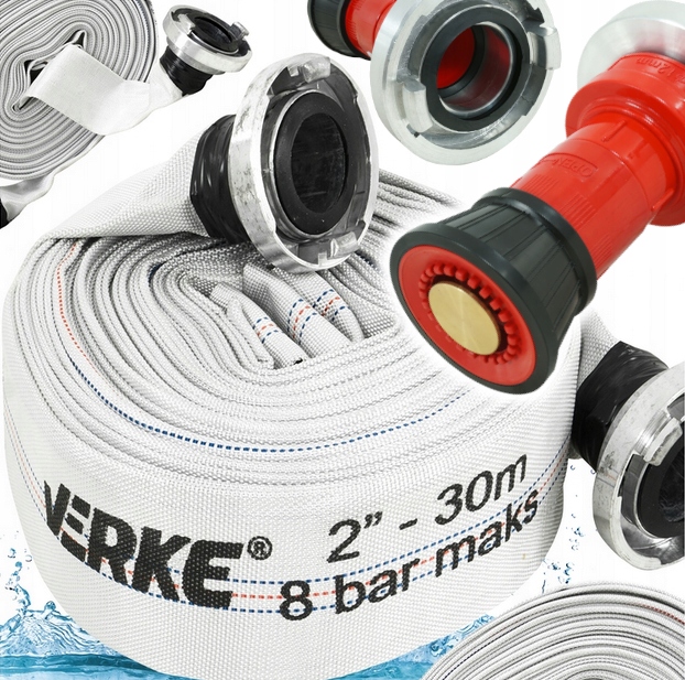 Wąż Strażacki Parciany Do Wody Brudnej Szamba 2 Cale 30M Prądownica