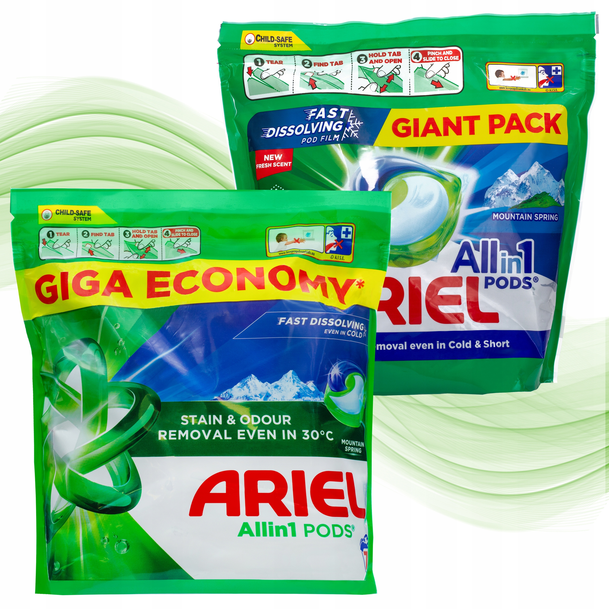 Levně Kapsle na praní barevných a bílých tkanin Ariel Allin1 Pods 2x 70ks