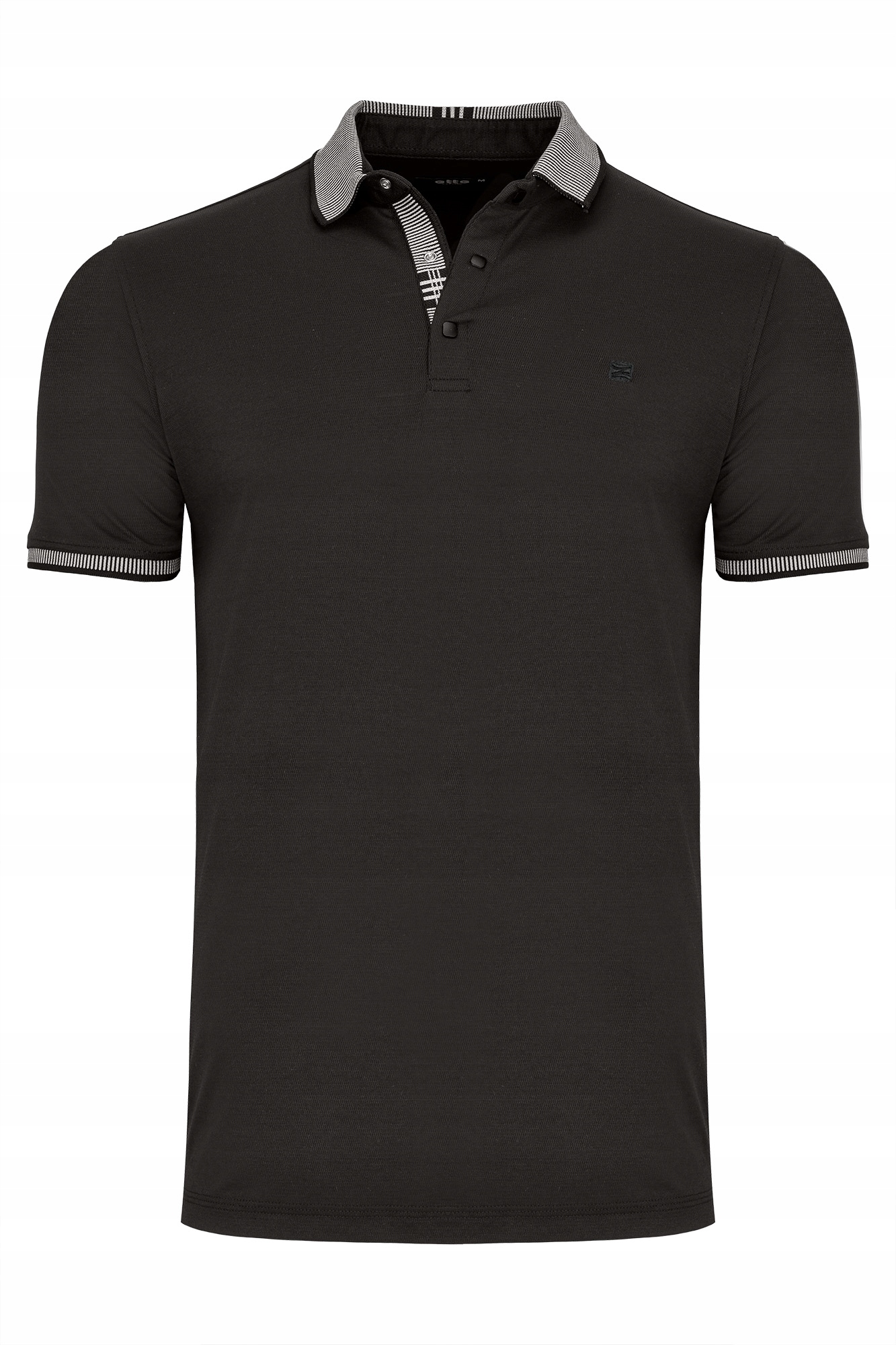 Tričko Pánské Polo Černý Límeček Se Zapínáním Na Druky Casual: L