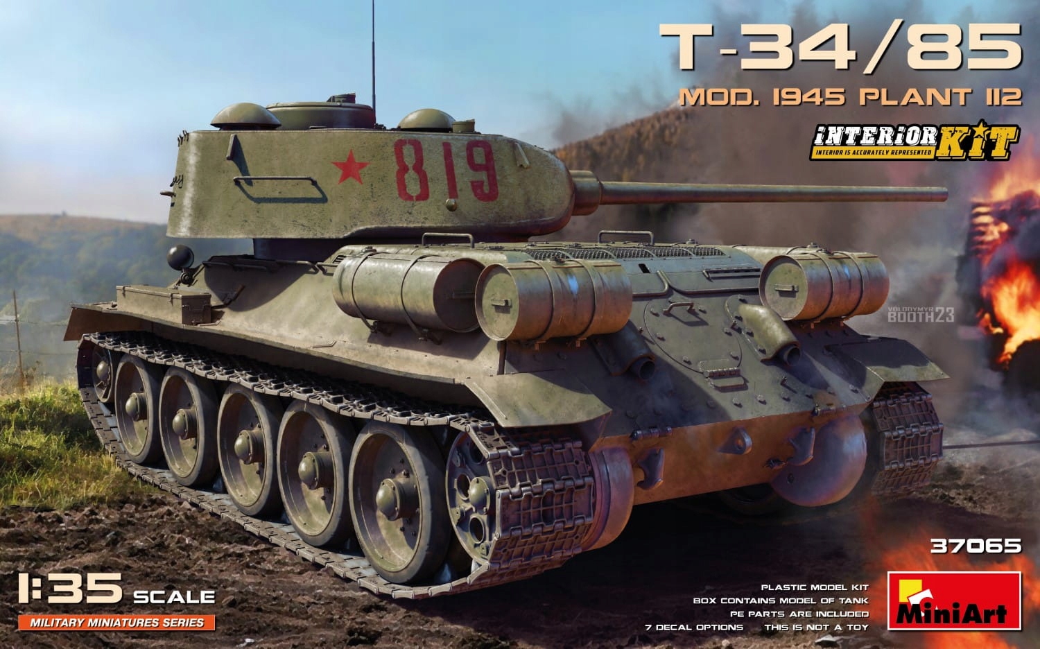 T-34/85 Mod. 1945. Plant 112. with Interior Kit 1:35 MiniArt 37065