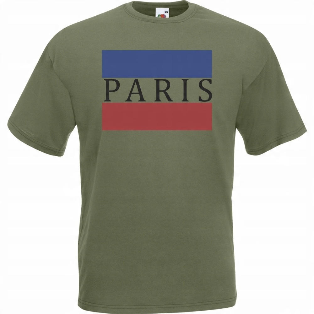 

Koszulka Paris Paryż Francja flaga L oliwkowa