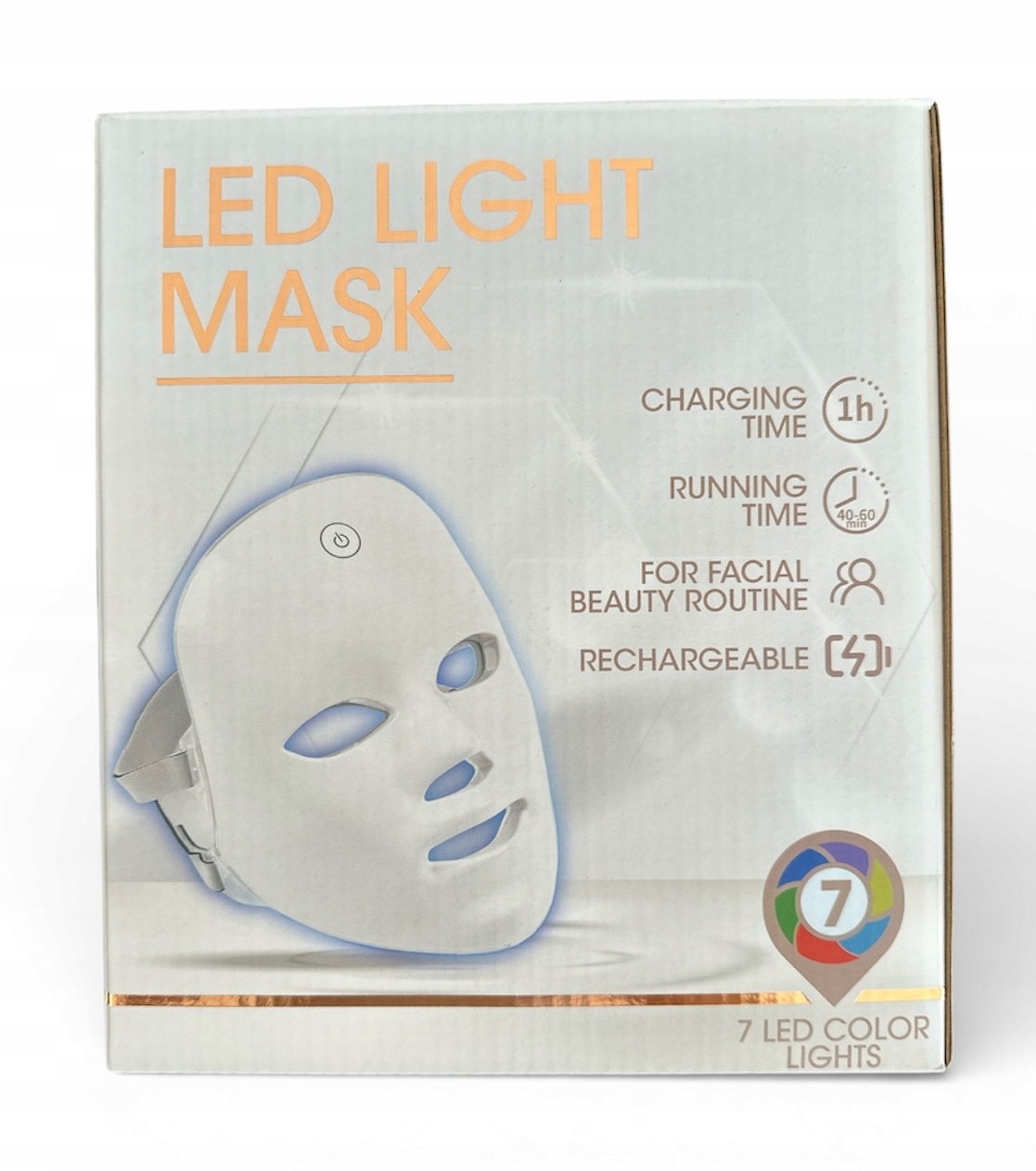 Led maska pro péči o obličej, 7 barev, fotonová terapie obličeje, Spa