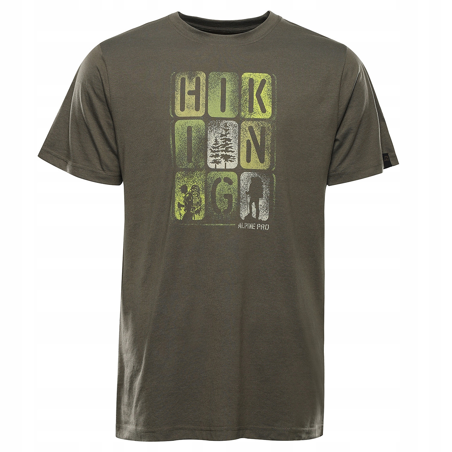 Koszulka męska bawełniana Alpine Pro Bolen 2 k.khaki r.3XL