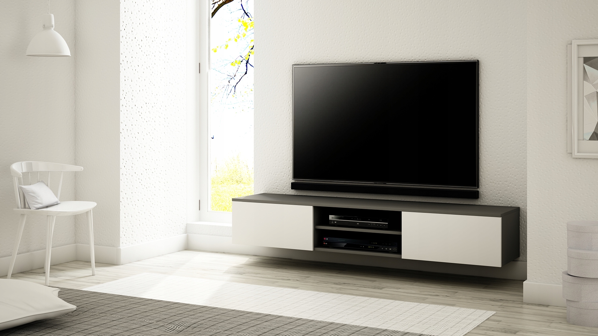 WISZĄCA SZAFKA RTV 180 MAT, RÓŻNE KOLORY! HIT!! Głębokość mebla 35 cm