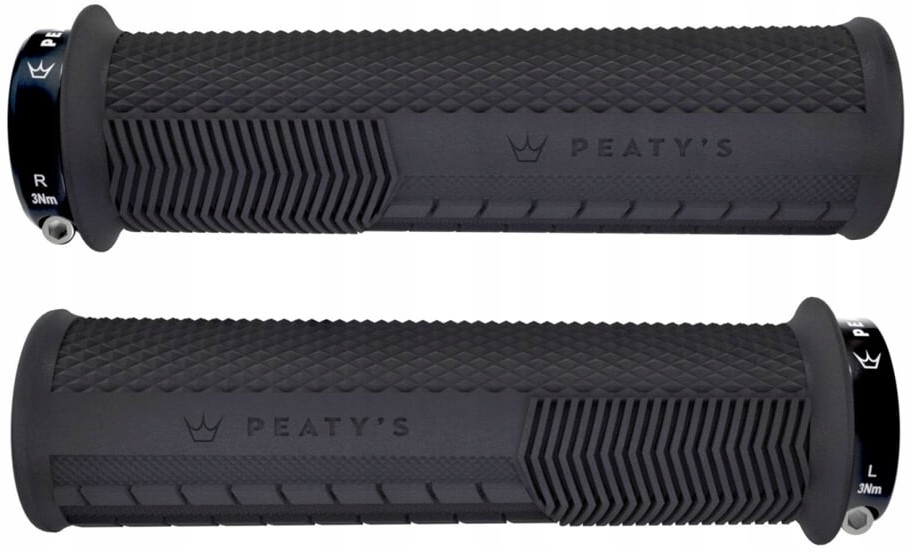 Gripy Rukojeti Peaty's Monarch Knurl Thick 32-34 mm Black