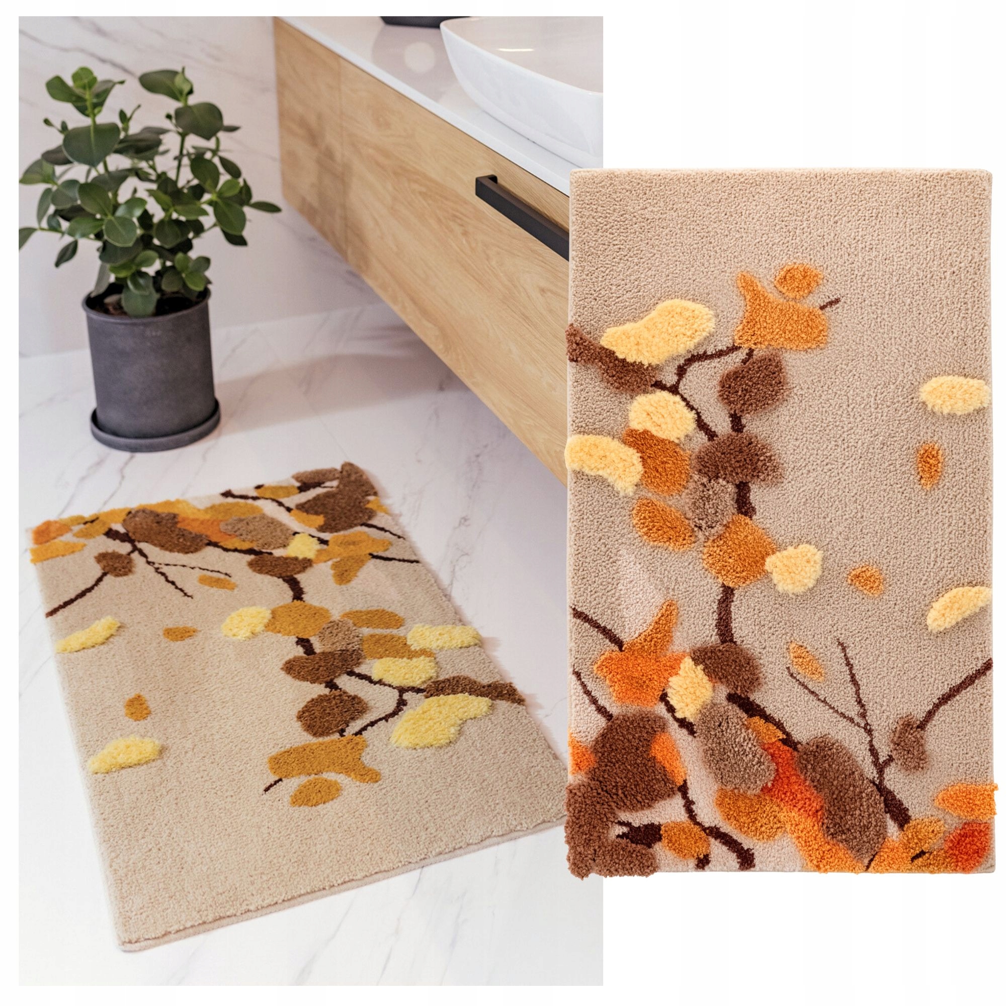 Koupelnový koberec Shaggy velký protiskluzový 60x100 Modern Měkký na praní