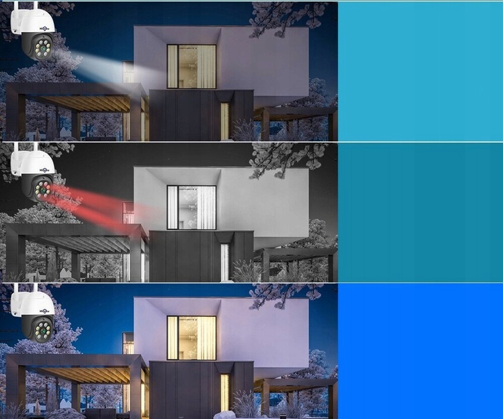 KAMERA ZEWNĘTRZNA OBROTOWA 3MPx MONITORING DOMU Model Full HD SD 3Mpx