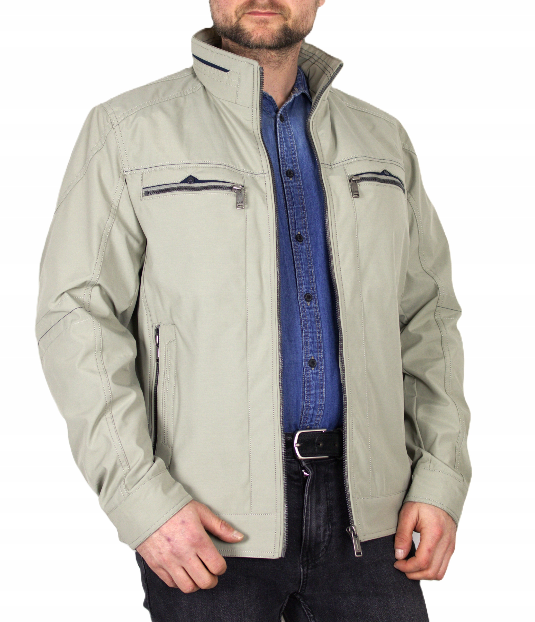 Xl-kurtka Męska Wiosenna Lekka Bawełna Beżowa Sarow M511M