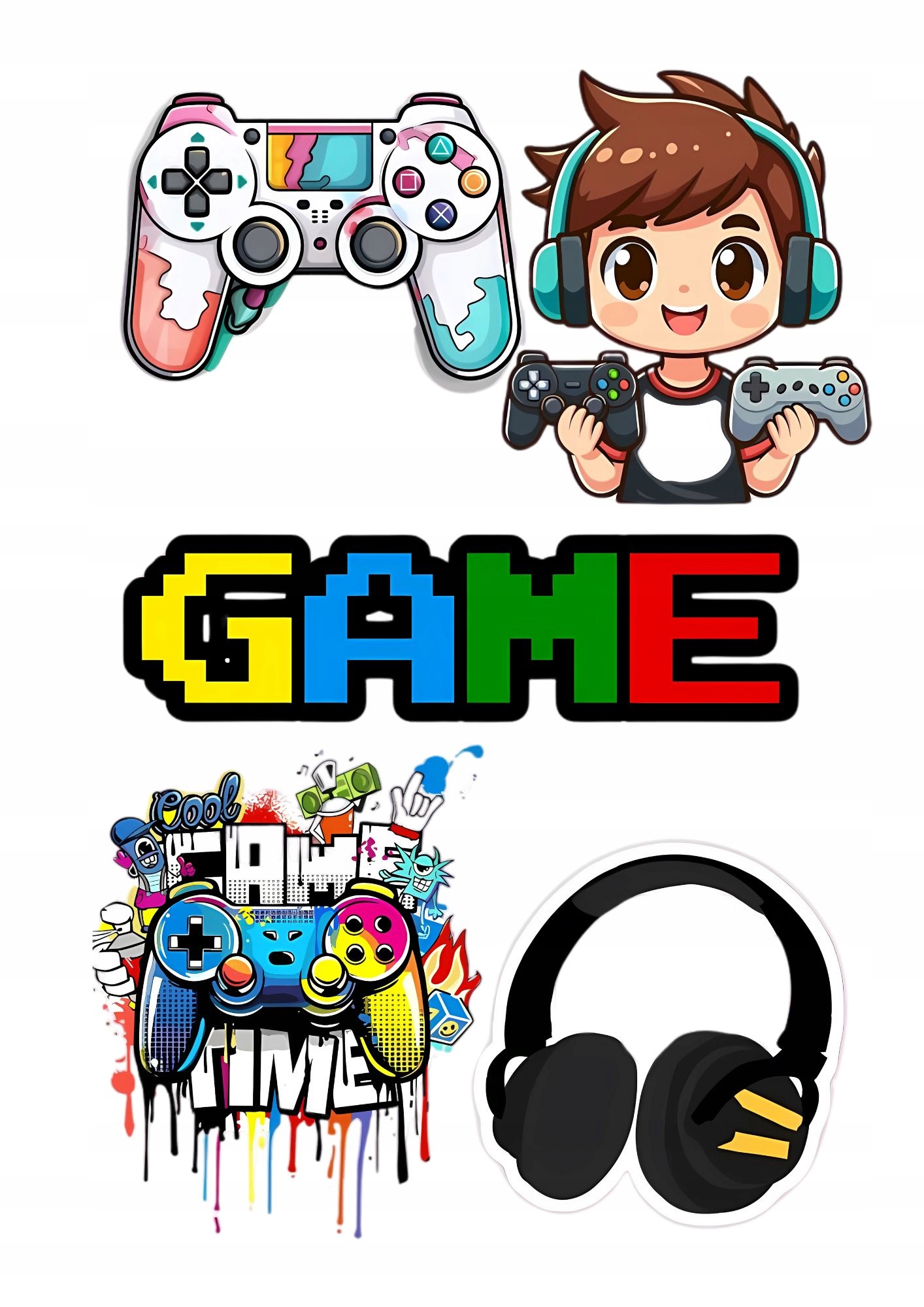 Wydruk na masie cukrowej Na Tort dla gracza konsola Ps playstation imię