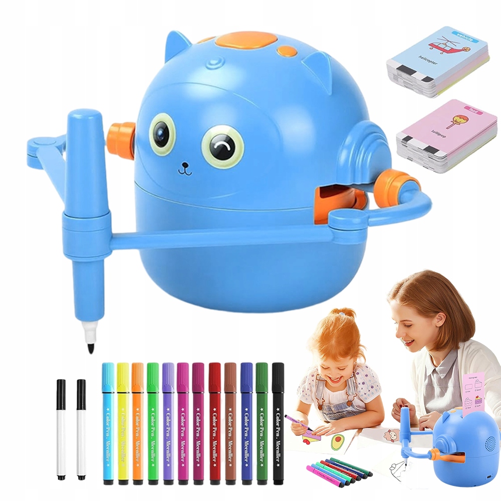 Interaktywny Robot Rysujący Dla Dzieci Edukacyjny Zestaw 100 Kart Mazaki
