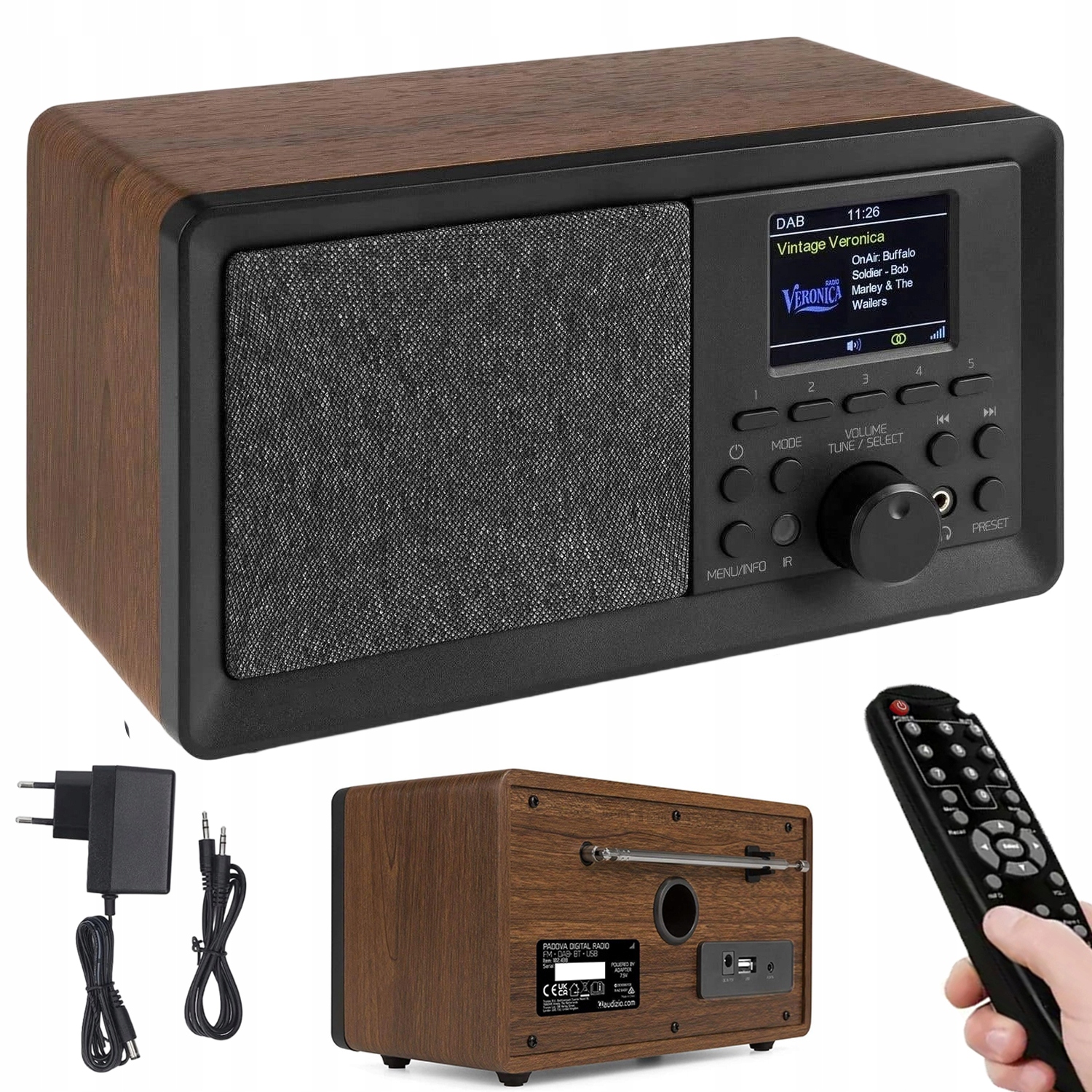 Digitální Rádio Dab+ Bluetooth 5.0 Budík Dálkové Ovládání Vysoká Kvalita