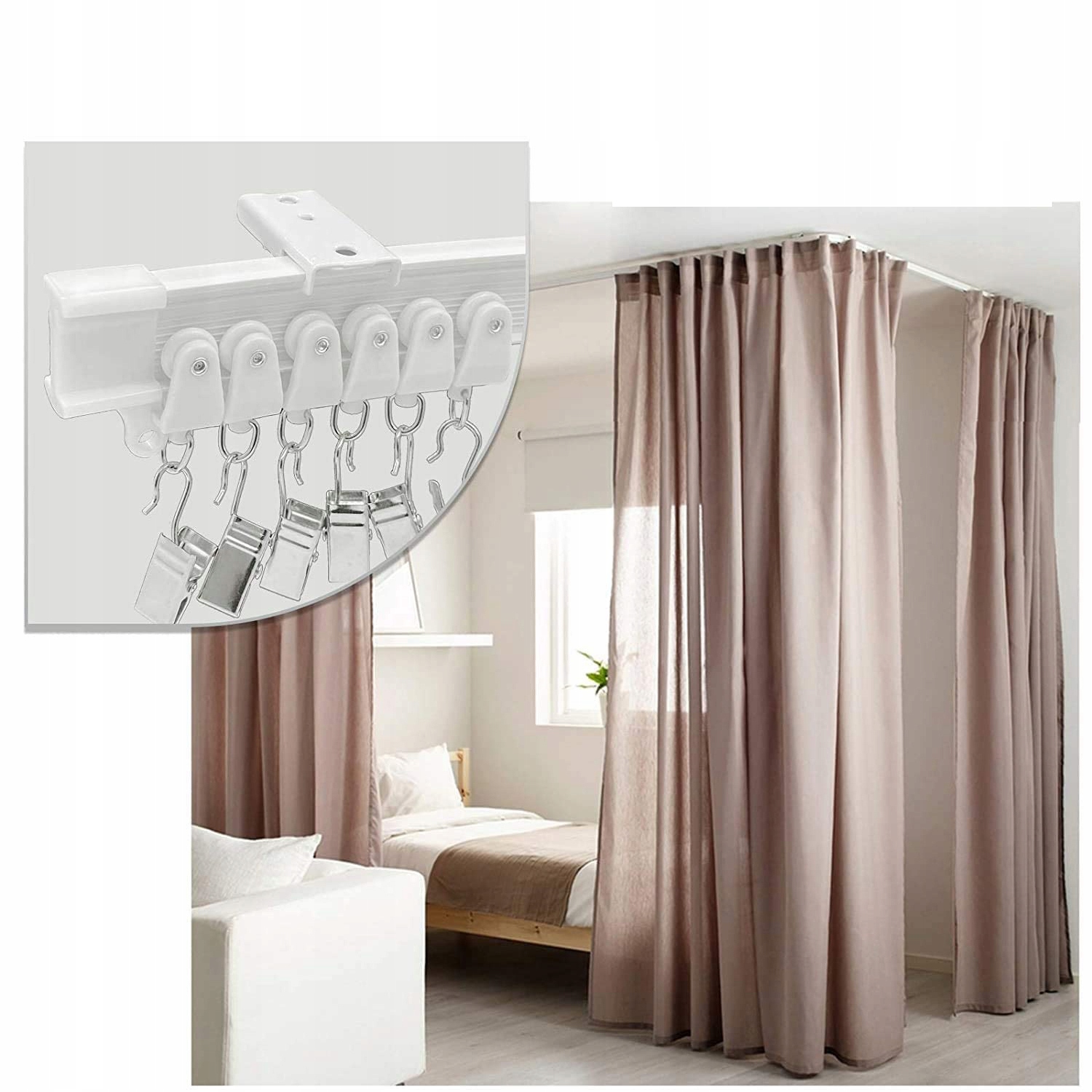 3 M SZYNA SUFITOWA, ELASTYCZNY KARNISZ SUFITOWY Marka inna