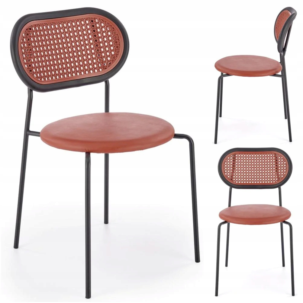 

Krzesło do Salonu Retro Prl K524 Bordowe EkoSkóra