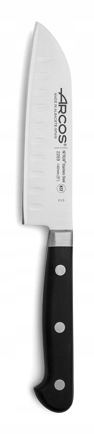 Nůž Santoku Arcos Ópera 14 cm s kulovým výbrusem, univerzální, černý