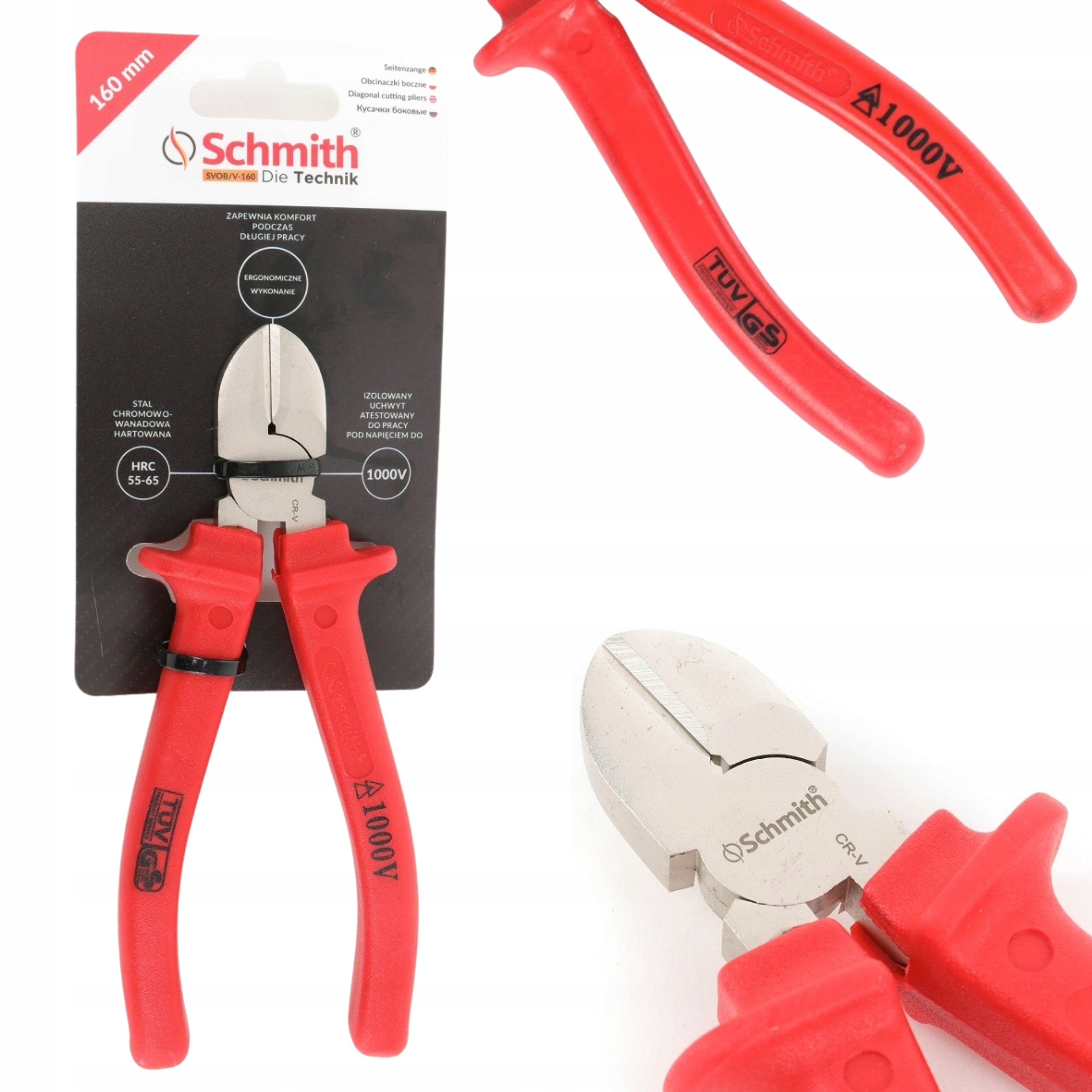 

Szczypce Tnące Boczne Izolacja 1000V 160mm Schmith