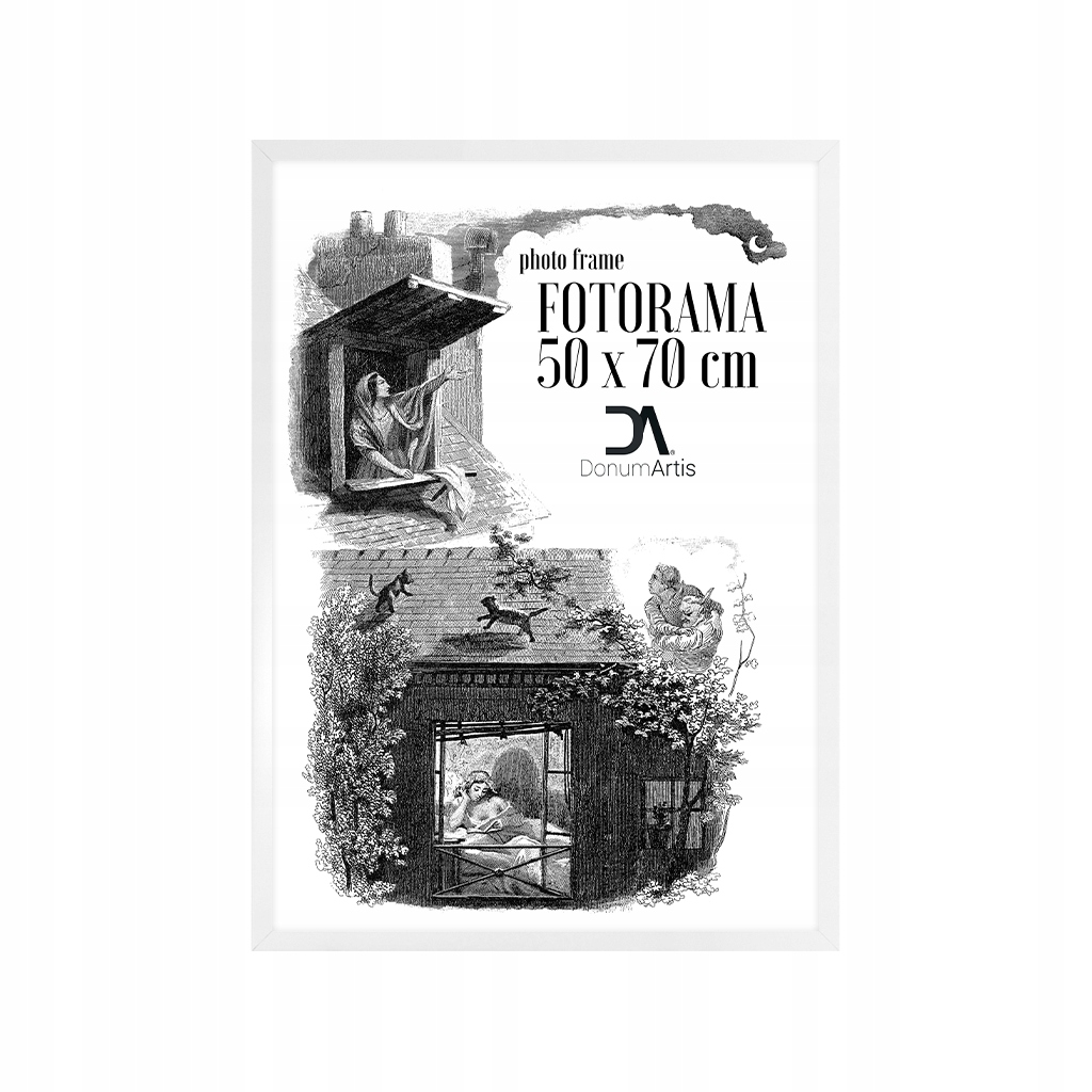 Fotorám Loft bílý mat 50x70 rovný na zeď