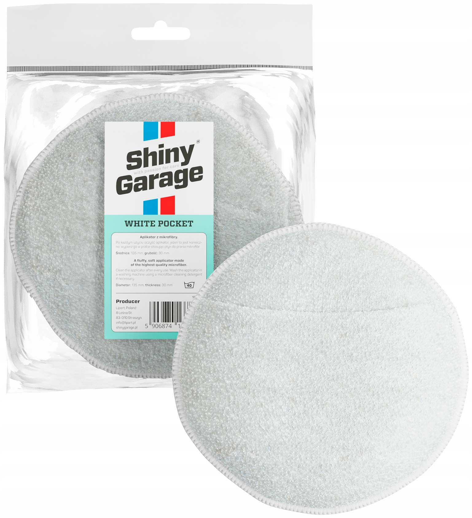 

Shiny Garage White Pocket Micorfiber Applicator
