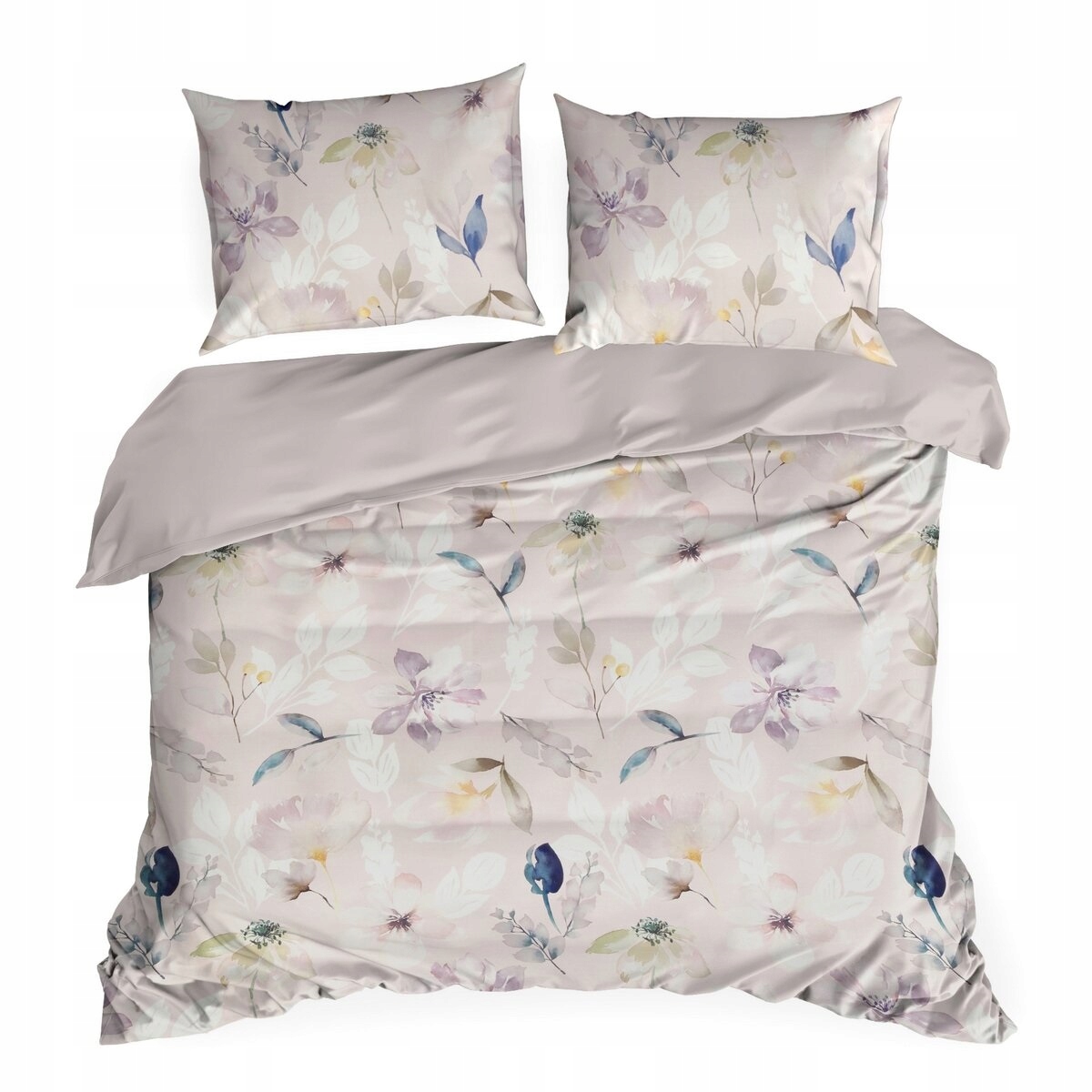 Povlečení Saténové 160x200 Premium Květy Světle růžové Pastelové