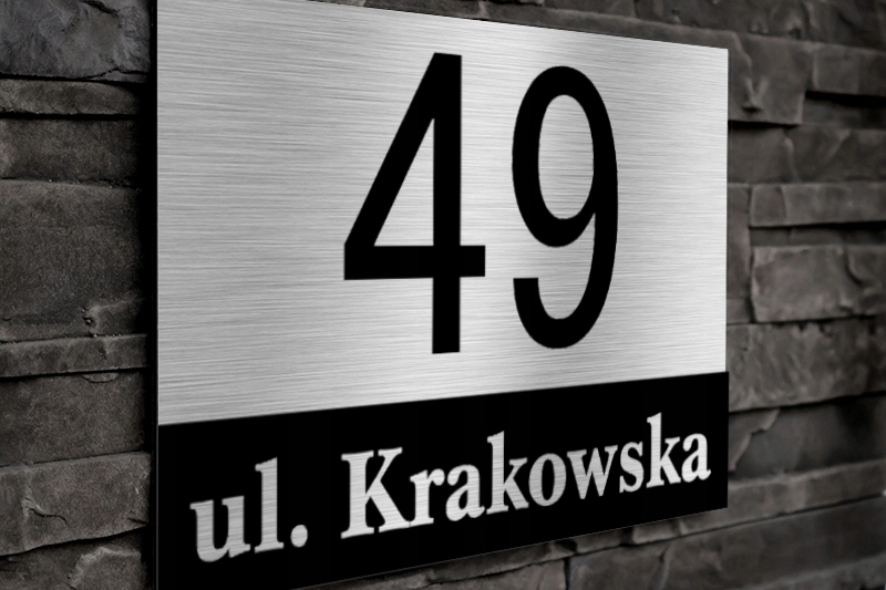 NIERDZEWNA Tabliczka adresowa na dom z numerem domu budynku 30x20 Aluminium EAN (GTIN) 5906124807134