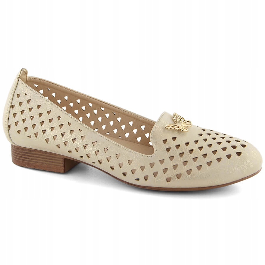 Dámské ažurové polobotky zlaté M.Daszyński SA222-3 36