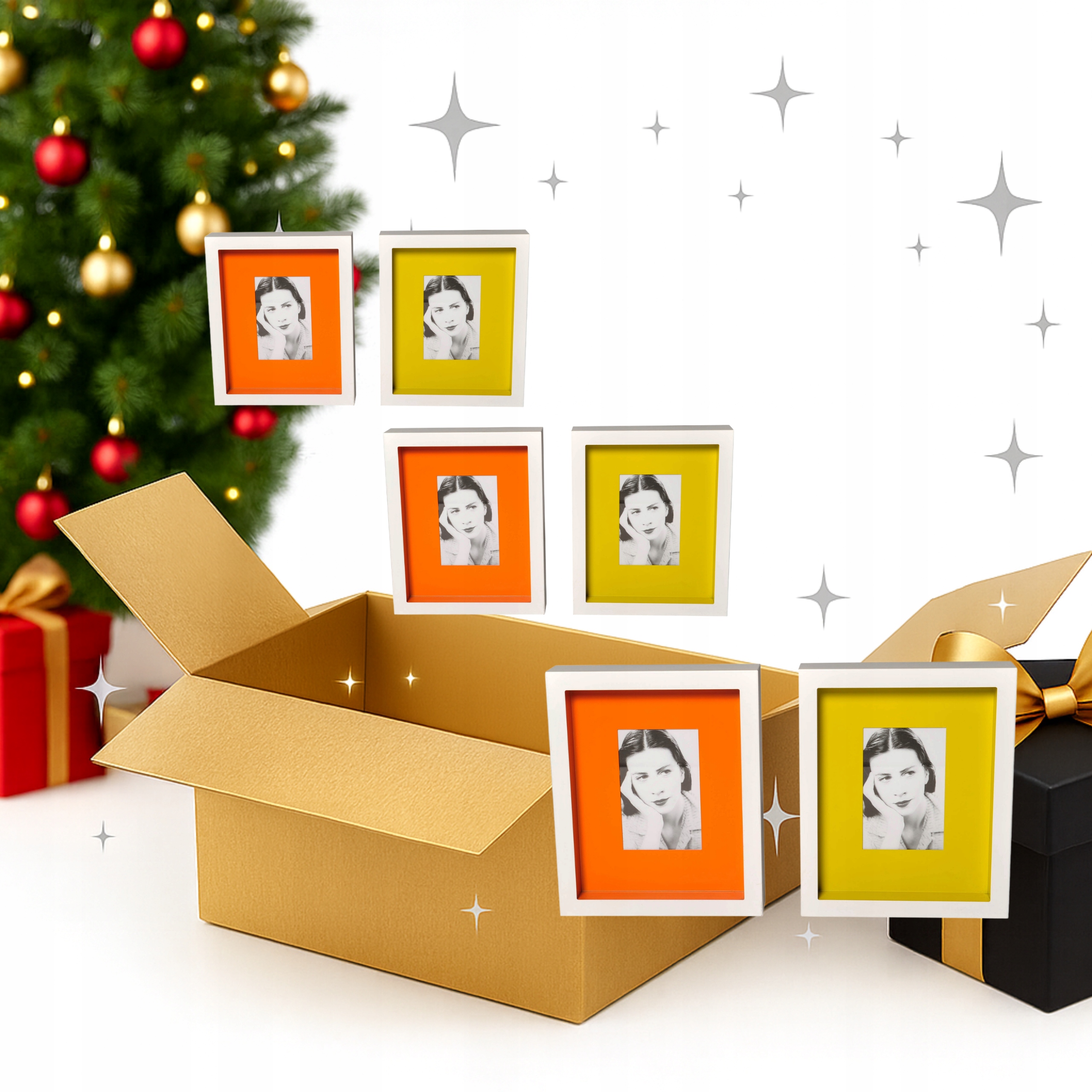 6X Sada Rámeček Na Fotografie Shadow Box Foto Dekorace Suvenýr Dárek