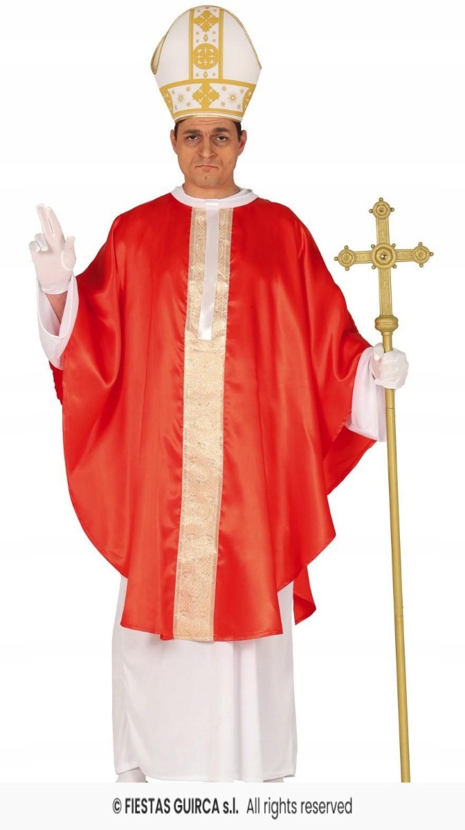 Kostým papeže Kostým biskup kněz červená sutana L