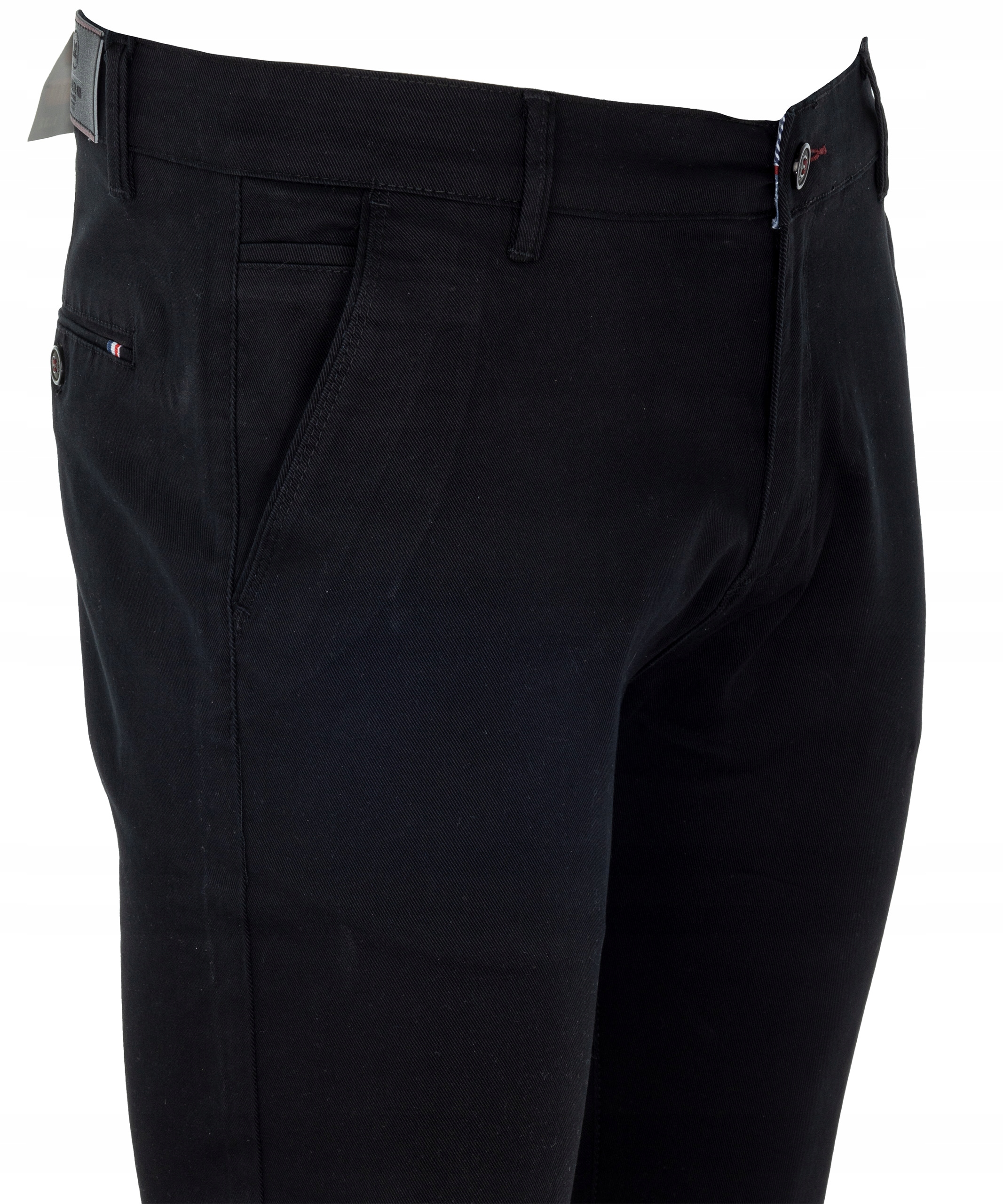 SPODNIE MATERIAŁOWE BAWEŁNIANE CZARNE GŁADKIE W29 Fason proste