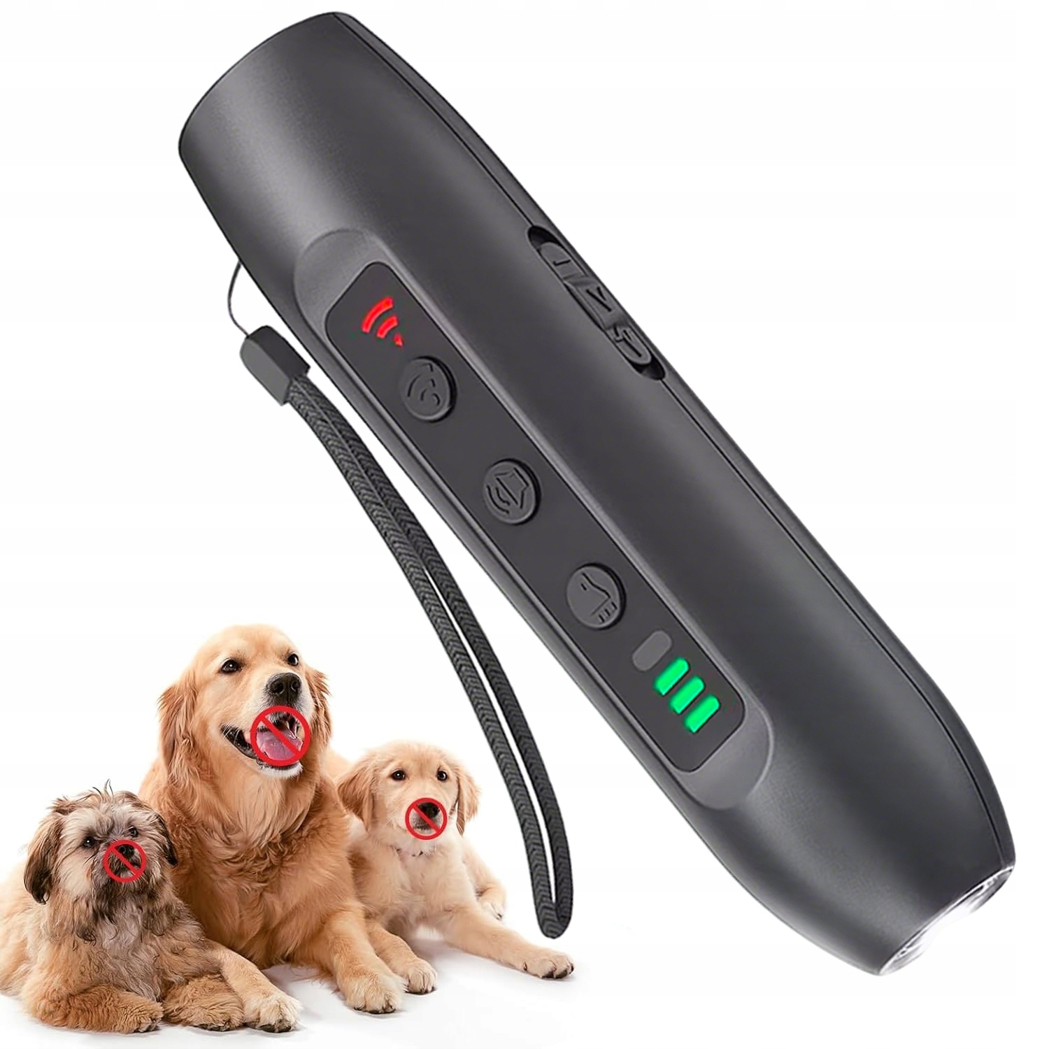 Levně Ultrazvukový odpuzovač psů Profesionální protištěkací odpuzovač pro psy se svítilnou