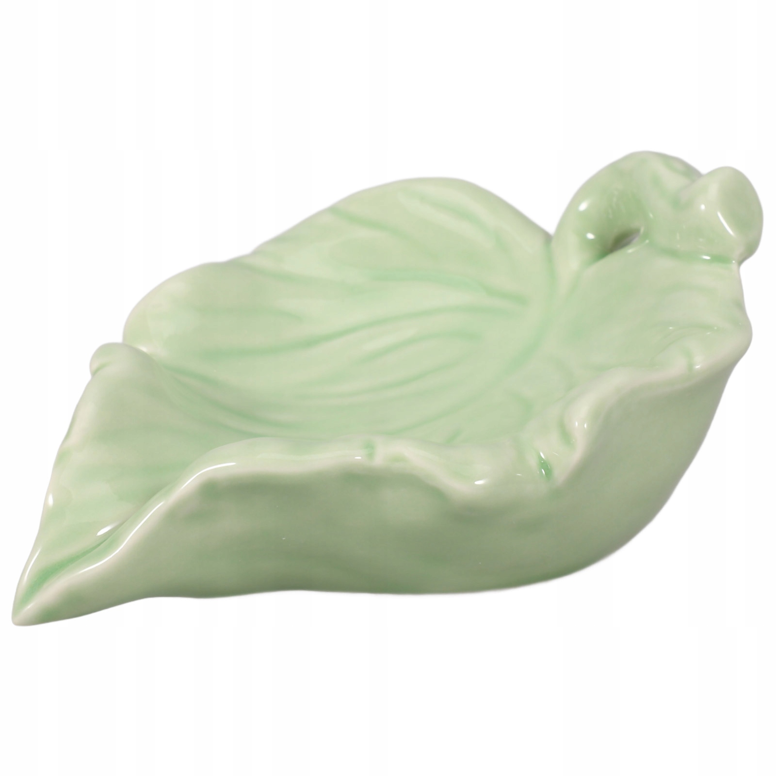 CERAMICZNA MYDELNICZKA W KSZTAŁCIE LIŚCIA DO UŻYTKU W ŁAZIENCE
