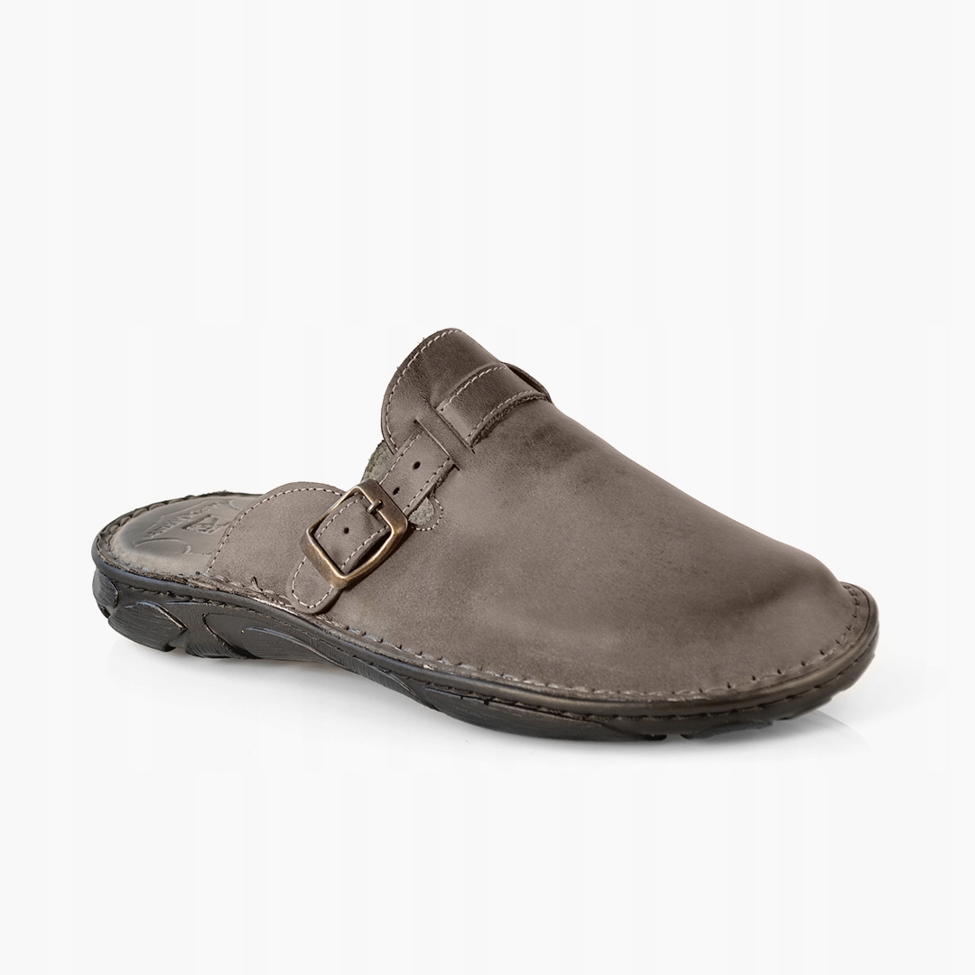 022 polské kožené nazouváky Maximus šedé 40