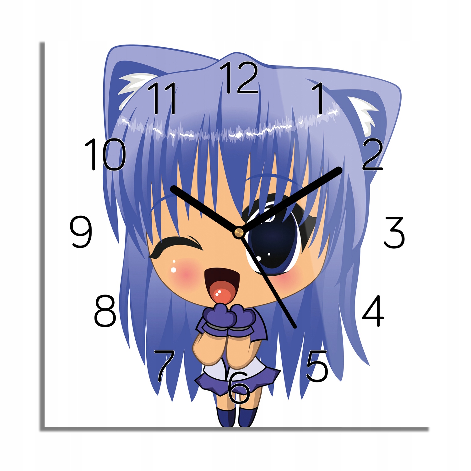 

Dziewczynka anime foto-zegar na ścianę 30x30 cichy