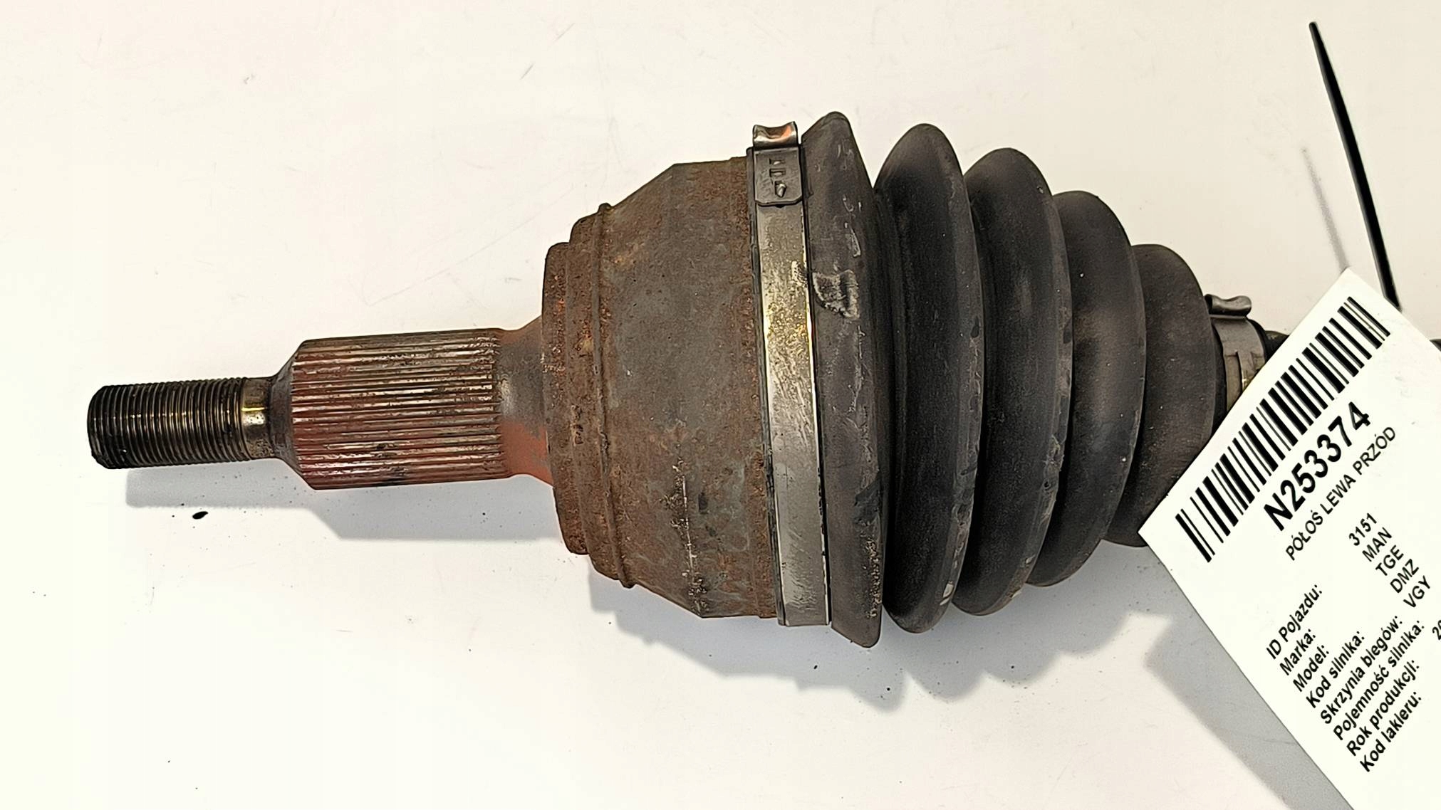 semi-axis left front 2N0407271P MAN TGE
