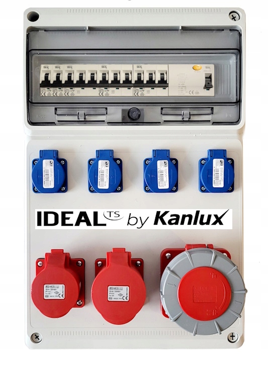 Rozdzielnia budowlana elektryczna Rbd D7WR 63A 32A 16A 4x 230V Schuko