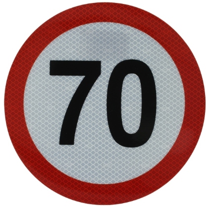 

Nalepka naklejka odblaskowa prędkość 70 km/h 20cm